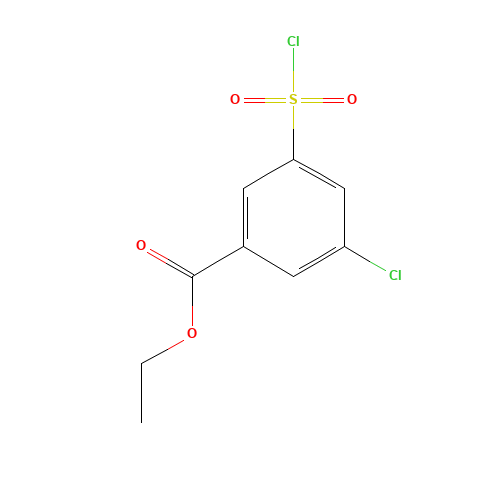 ethyl 3-chloro-5-chlorosulfonylbenzoate (CAS: 1155084-48-2) - Chemical Structure and Molecular Formula 