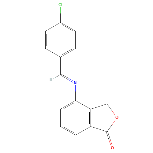 4-[(4-chlorophenyl)methylideneamino]-3H-2-benzofuran-1-one (CAS: 1207454-85-0) - Chemical Structure and Molecular Formula 