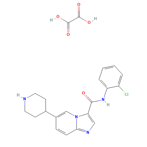 N-(2-chlorophenyl)-6-piperidin-4-ylimidazo[1,2-a]pyridine-3-carboxamide;oxalic acid (CAS: 1198408-78-4) - Related Chemical Product