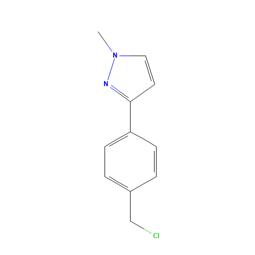 3-[4-(chloromethyl)phenyl]-1-methylpyrazole (CAS: 916766-83-1) - Chemical Structure and Molecular Formula 