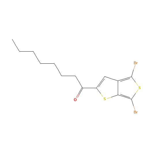 1-(4,6-dibromothieno[2,3-c]thiophen-2-yl)octan-1-one (CAS: 1327334-59-7) - Chemical Structure and Molecular Formula 