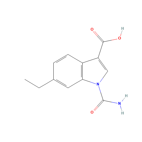 1-carbamoyl-6-ethylindole-3-carboxylic acid (CAS: 1386456-33-2) - Chemical Structure and Molecular Formula 