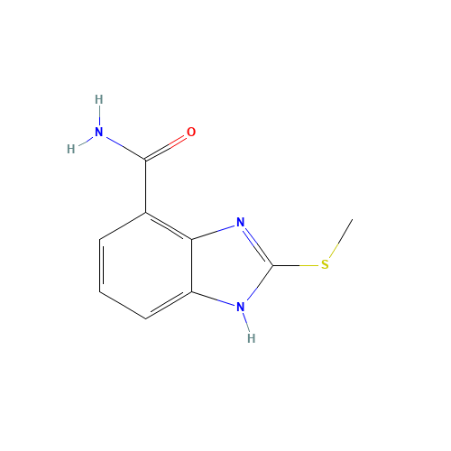 2-methylsulfanyl-1H-benzimidazole-4-carboxamide (CAS: 636574-49-7) - Chemical Structure and Molecular Formula 
