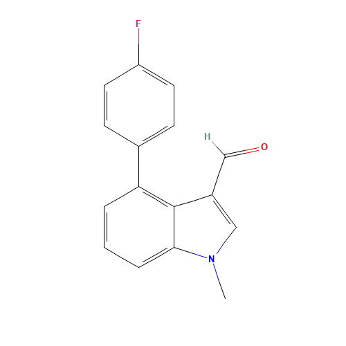 4-(4-fluorophenyl)-1-methylindole-3-carbaldehyde (CAS: 1360920-68-8) - Chemical Structure and Molecular Formula 