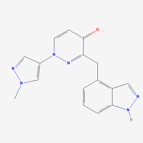 3-(1H-indazol-4-ylmethyl)-1-(1-methylpyrazol-4-yl)pyridazin-4-one (CAS: 1314381-07-1) - Chemical Structure and Molecular Formula 