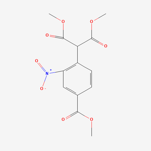dimethyl 2-(4-methoxycarbonyl-2-nitrophenyl)propanedioate (CAS: 1160293-27-5) - Chemical Structure and Molecular Formula 