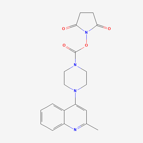 (2,5-dioxopyrrolidin-1-yl) 4-(2-methylquinolin-4-yl)piperazine-1-carboxylate (CAS: 1460027-91-1) - Chemical Structure and Molecular Formula 