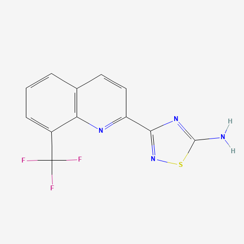 3-[8-(trifluoromethyl)quinolin-2-yl]-1,2,4-thiadiazol-5-amine (CAS: 1179361-60-4) - Chemical Structure and Molecular Formula 