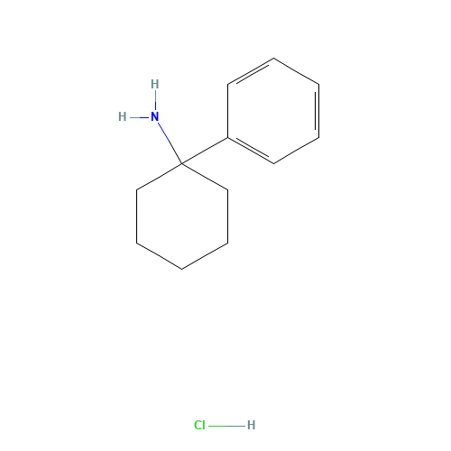 1-phenylcyclohexan-1-amine;hydrochloride (CAS: 1934-71-0) - Chemical Structure and Molecular Formula 