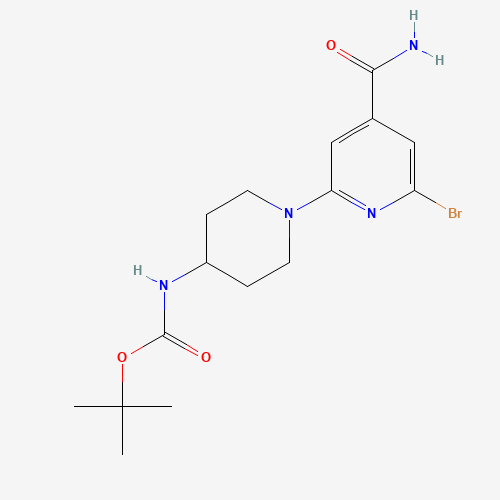 tert-butyl N-[1-(6-bromo-4-carbamoylpyridin-2-yl)piperidin-4-yl]carbamate (CAS: 1201675-93-5) - Chemical Structure and Molecular Formula 