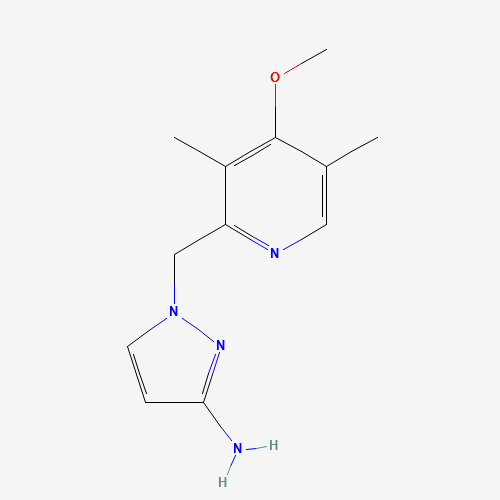 1-[(4-methoxy-3,5-dimethylpyridin-2-yl)methyl]pyrazol-3-amine (CAS: 1183703-75-4) - Chemical Structure and Molecular Formula 