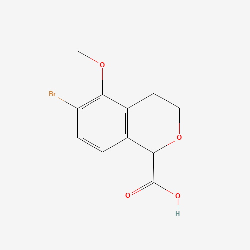 6-bromo-5-methoxy-3,4-dihydro-1H-isochromene-1-carboxylic acid (CAS: 1255209-18-7) - Chemical Structure and Molecular Formula 