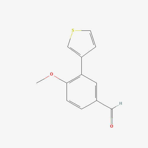 4-methoxy-3-thiophen-3-ylbenzaldehyde (CAS: 258831-59-3) - Chemical Structure and Molecular Formula 
