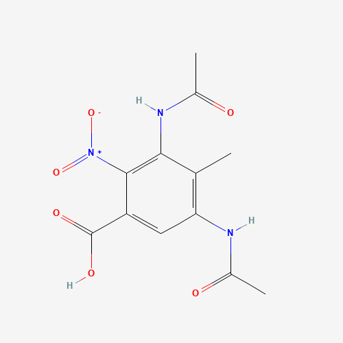 3,5-diacetamido-4-methyl-2-nitrobenzoic acid (CAS: 54002-30-1) - Chemical Structure and Molecular Formula 