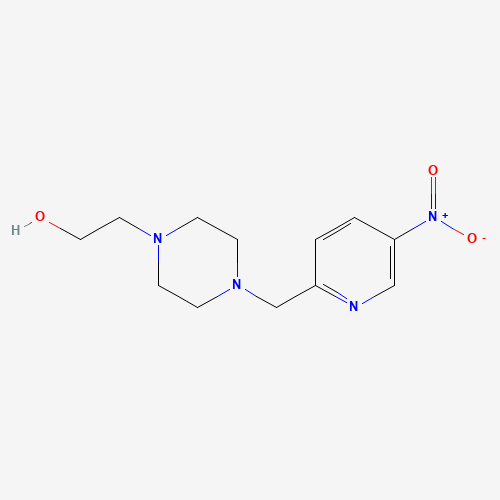 2-[4-[(5-nitropyridin-2-yl)methyl]piperazin-1-yl]ethanol (CAS: 1453213-16-5) - Chemical Structure and Molecular Formula 