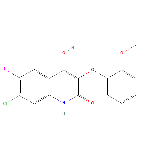 7-chloro-4-hydroxy-6-iodo-3-(2-methoxyphenoxy)-1H-quinolin-2-one (CAS: 1398341-78-0) - Chemical Structure and Molecular Formula 