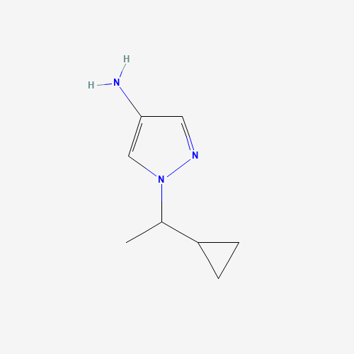 1-(1-cyclopropylethyl)pyrazol-4-amine (CAS: 1251266-33-7) - Chemical Structure and Molecular Formula 