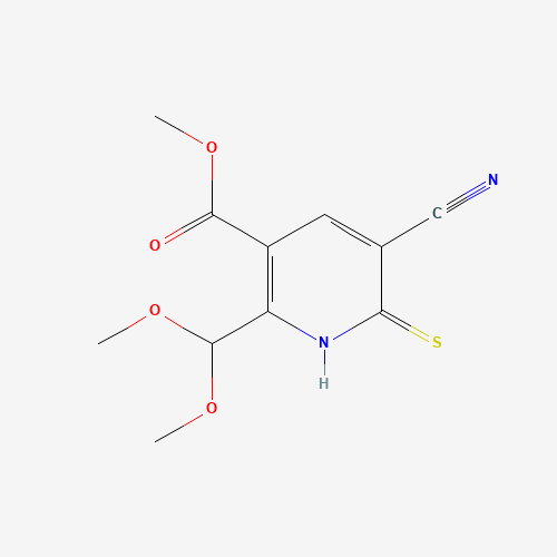 methyl 5-cyano-2-(dimethoxymethyl)-6-sulfanylidene-1H-pyridine-3-carboxylate (CAS: 264225-72-1) - Chemical Structure and Molecular Formula 