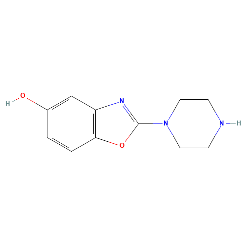 2-piperazin-1-yl-1,3-benzoxazol-5-ol (CAS: 1441906-14-4) - Chemical Structure and Molecular Formula 