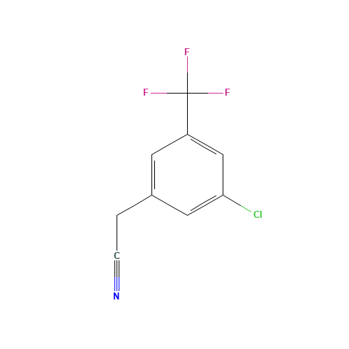 2-[3-chloro-5-(trifluoromethyl)phenyl]acetonitrile (CAS: 886496-95-3) - Chemical Structure and Molecular Formula 