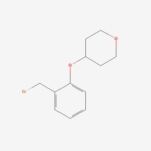 4-[2-(bromomethyl)phenoxy]oxane (CAS: 906352-69-0) - Chemical Structure and Molecular Formula 