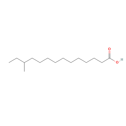 12-methyltetradecanoic acid (CAS: 5502-94-3) - Chemical Structure and Molecular Formula 