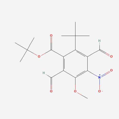 tert-butyl 2-tert-butyl-3,6-diformyl-5-methoxy-4-nitrobenzoate (CAS: 1400287-34-4) - Chemical Structure and Molecular Formula 