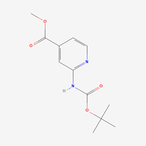 methyl 2-[(2-methylpropan-2-yl)oxycarbonylamino]pyridine-4-carboxylate (CAS: 639091-75-1) - Chemical Structure and Molecular Formula 