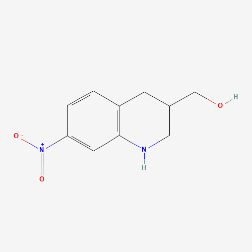 (7-nitro-1,2,3,4-tetrahydroquinolin-3-yl)methanol (CAS: 545395-02-6) - Chemical Structure and Molecular Formula 