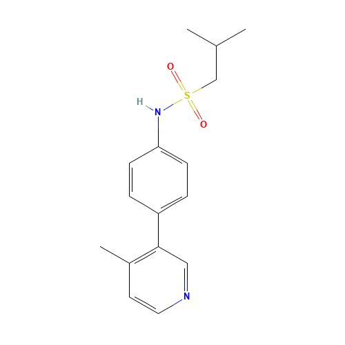 2-methyl-N-[4-(4-methylpyridin-3-yl)phenyl]propane-1-sulfonamide (CAS: 1357093-33-4) - Chemical Structure and Molecular Formula 