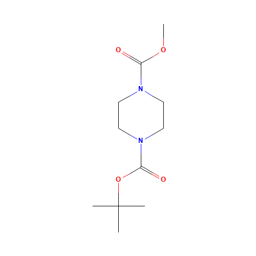 4-O-tert-butyl 1-O-methyl piperazine-1,4-dicarboxylate (CAS: 219509-79-2) - Chemical Structure and Molecular Formula 