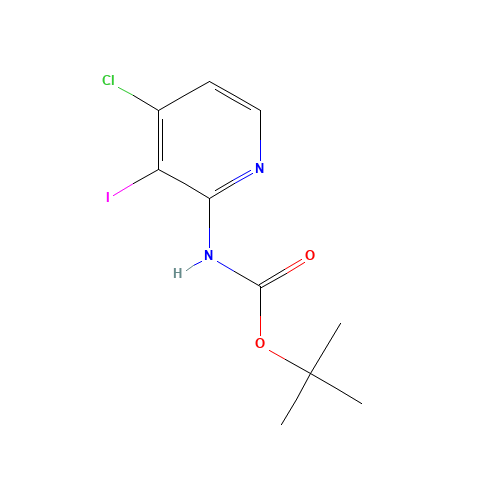 tert-butyl N-(4-chloro-3-iodopyridin-2-yl)carbamate (CAS: 868733-96-4) - Chemical Structure and Molecular Formula 