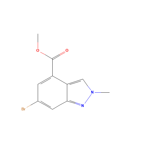 methyl 6-bromo-2-methylindazole-4-carboxylate (CAS: 1245465-68-2) - Chemical Structure and Molecular Formula 