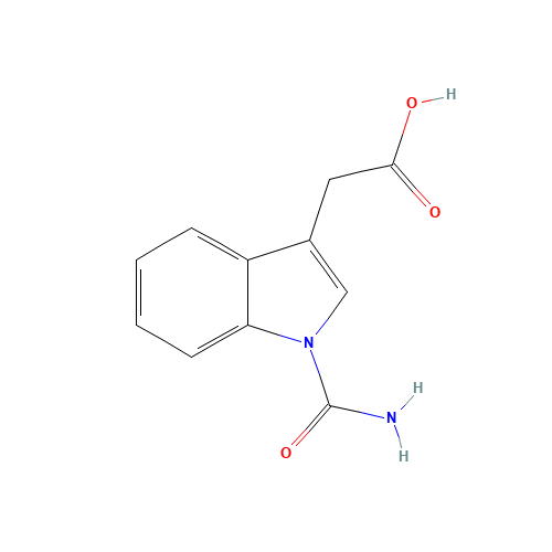 2-(1-carbamoylindol-3-yl)acetic acid (CAS: 1386456-48-9) - Chemical Structure and Molecular Formula 
