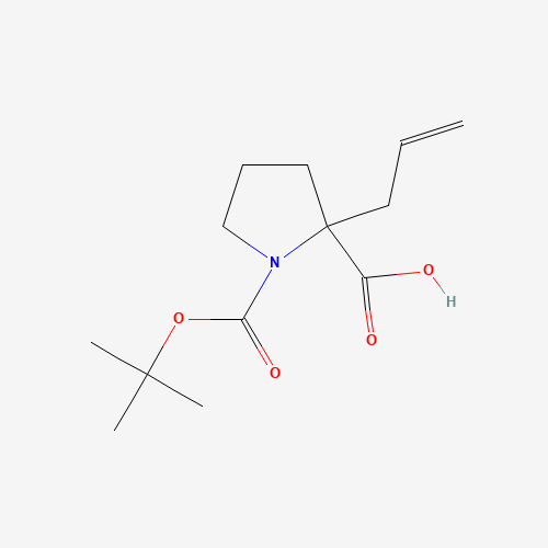 1-[(2-methylpropan-2-yl)oxycarbonyl]-2-prop-2-enylpyrrolidine-2-carboxylic acid (CAS: 315234-49-2) - Chemical Structure and Molecular Formula 