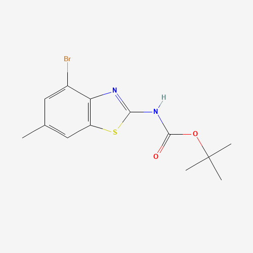 tert-butyl N-(4-bromo-6-methyl-1,3-benzothiazol-2-yl)carbamate (CAS: 1329673-00-8) - Chemical Structure and Molecular Formula 