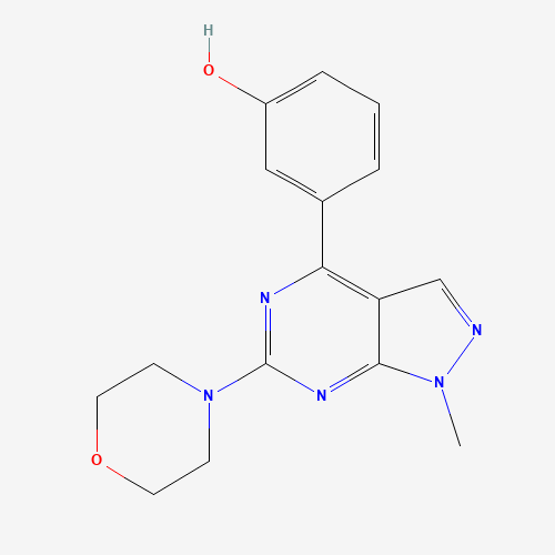 3-(1-methyl-6-morpholin-4-ylpyrazolo[3,4-d]pyrimidin-4-yl)phenol (CAS: 1198357-76-4) - Chemical Structure and Molecular Formula 