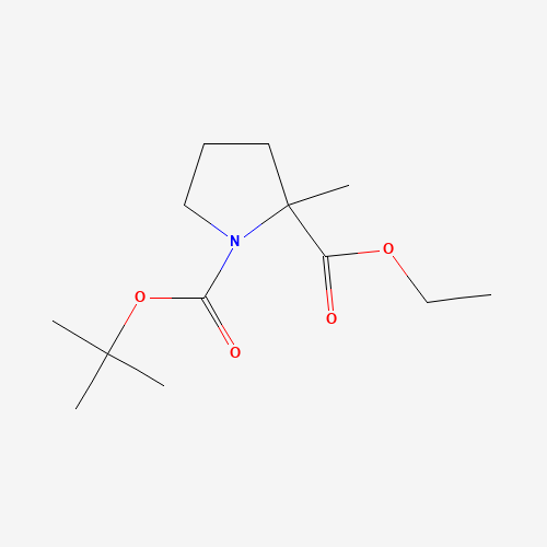 1-O-tert-butyl 2-O-ethyl 2-methylpyrrolidine-1,2-dicarboxylate (CAS: 1358782-35-0) - Chemical Structure and Molecular Formula 