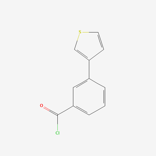 3-thiophen-3-ylbenzoyl chloride (CAS: 886851-34-9) - Chemical Structure and Molecular Formula 