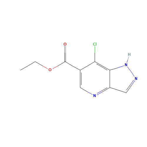 ethyl 7-chloro-1H-pyrazolo[4,3-b]pyridine-6-carboxylate (CAS: 100478-04-4) - Chemical Structure and Molecular Formula 