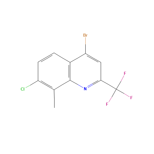 4-bromo-7-chloro-8-methyl-2-(trifluoromethyl)quinoline (CAS: 1072944-67-2) - Chemical Structure and Molecular Formula 