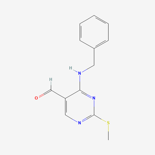 4-(benzylamino)-2-methylsulfanylpyrimidine-5-carbaldehyde (CAS: 888491-20-1) - Chemical Structure and Molecular Formula 