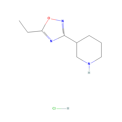5-ethyl-3-piperidin-3-yl-1,2,4-oxadiazole;hydrochloride (CAS: 183208-11-9) - Chemical Structure and Molecular Formula 