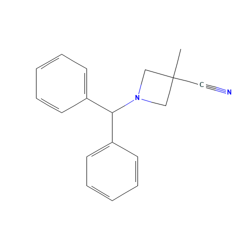 1-benzhydryl-3-methylazetidine-3-carbonitrile (CAS: 133891-88-0) - Chemical Structure and Molecular Formula 