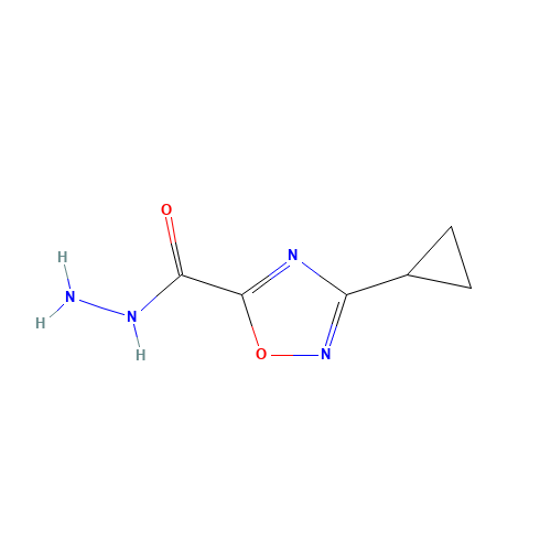 3-cyclopropyl-1,2,4-oxadiazole-5-carbohydrazide (CAS: 215868-63-6) - Chemical Structure and Molecular Formula 