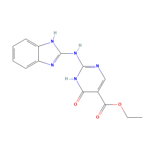 ethyl 2-(1H-benzimidazol-2-ylamino)-6-oxo-1H-pyrimidine-5-carboxylate (CAS: 195251-35-5) - Chemical Structure and Molecular Formula 