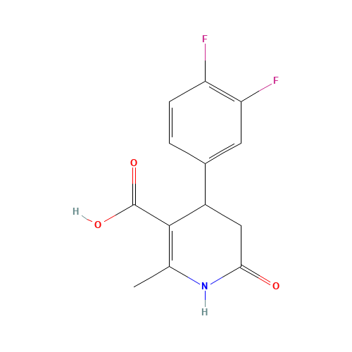 4-(3,4-difluorophenyl)-6-methyl-2-oxo-3,4-dihydro-1H-pyridine-5-carboxylic acid (CAS: 265985-98-6) - Chemical Structure and Molecular Formula 