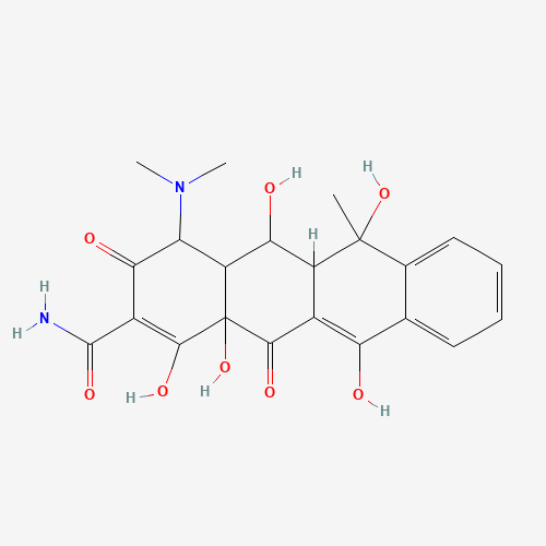 4-(dimethylamino)-1,5,6,11,12a-pentahydroxy-6-methyl-3,12-dioxo-4,4a,5,5a-tetrahydrotetracene-2-carboxamide (CAS: 35259-39-3) - Related Chemical Product