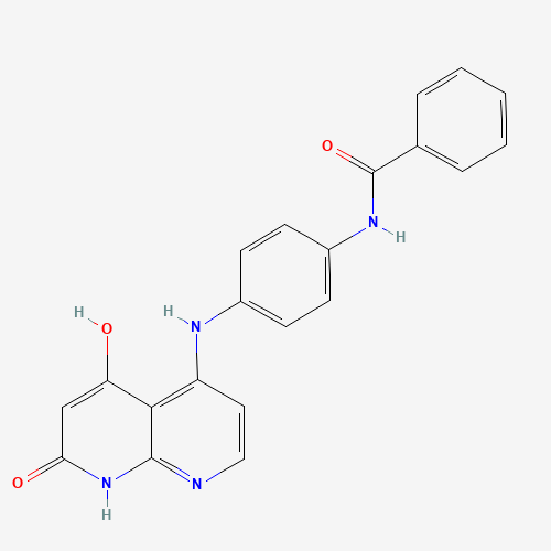N-[4-[(5-hydroxy-7-oxo-8H-1,8-naphthyridin-4-yl)amino]phenyl]benzamide (CAS: 1203510-27-3) - Chemical Structure and Molecular Formula 