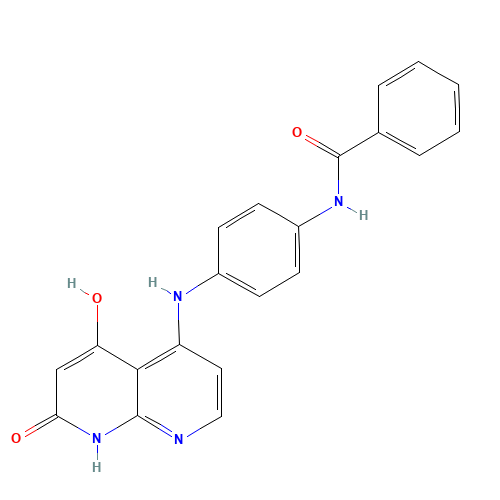 N-[4-[(5-hydroxy-7-oxo-8H-1,8-naphthyridin-4-yl)amino]phenyl]benzamide (CAS: 1203510-27-3) - Chemical Structure and Molecular Formula 